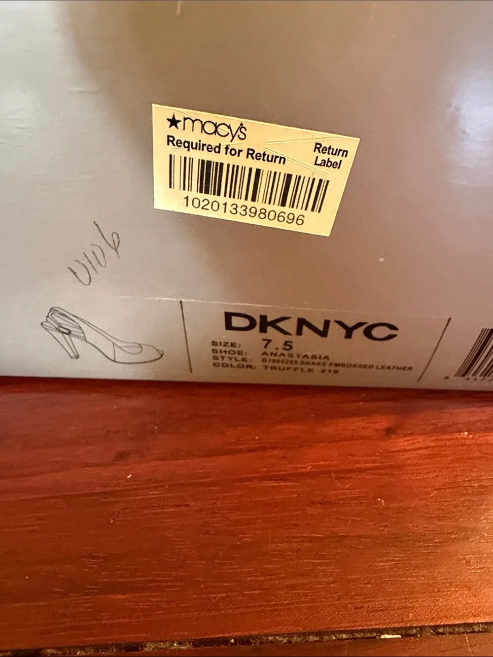 DKNY Metallic Rose Gold Peep-Toe Slingback Heels